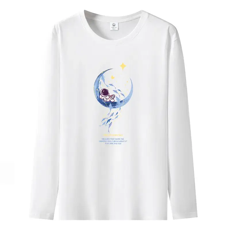 Pure Cotton Long Sleeve T-Shirt White Large - Image 7