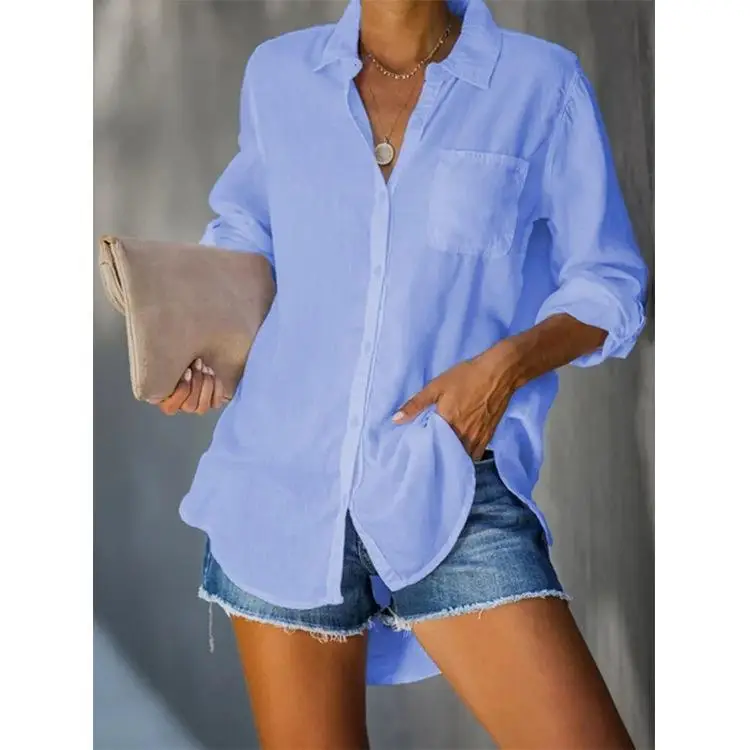Women's Black Button Down Shirt Large Casual Loose Fit - Image 8