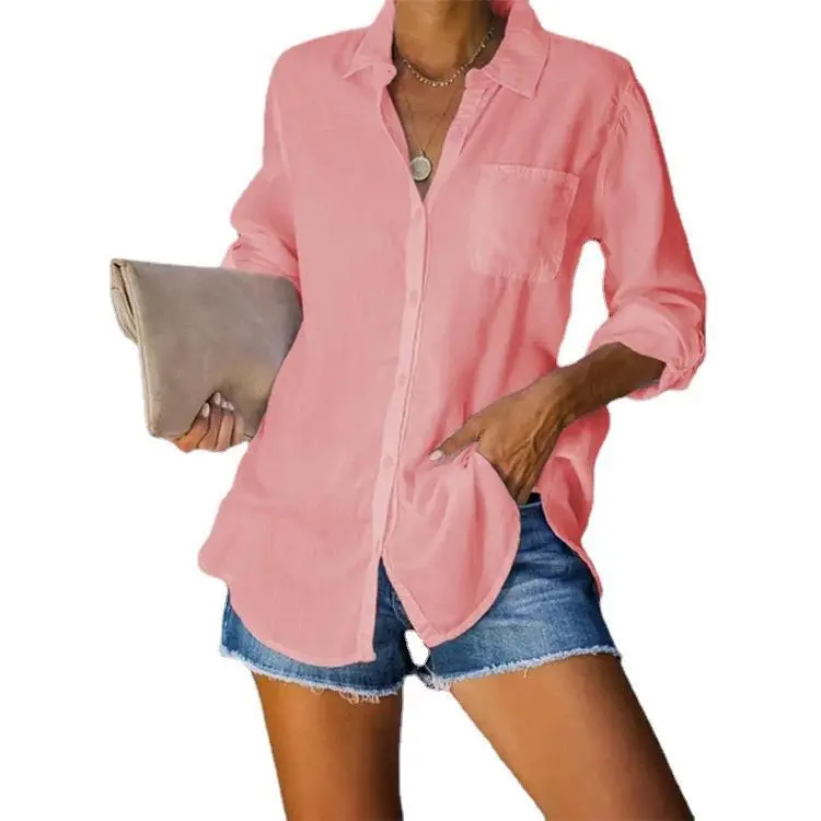 Women's Black Button Down Shirt Large Casual Loose Fit - Image 11