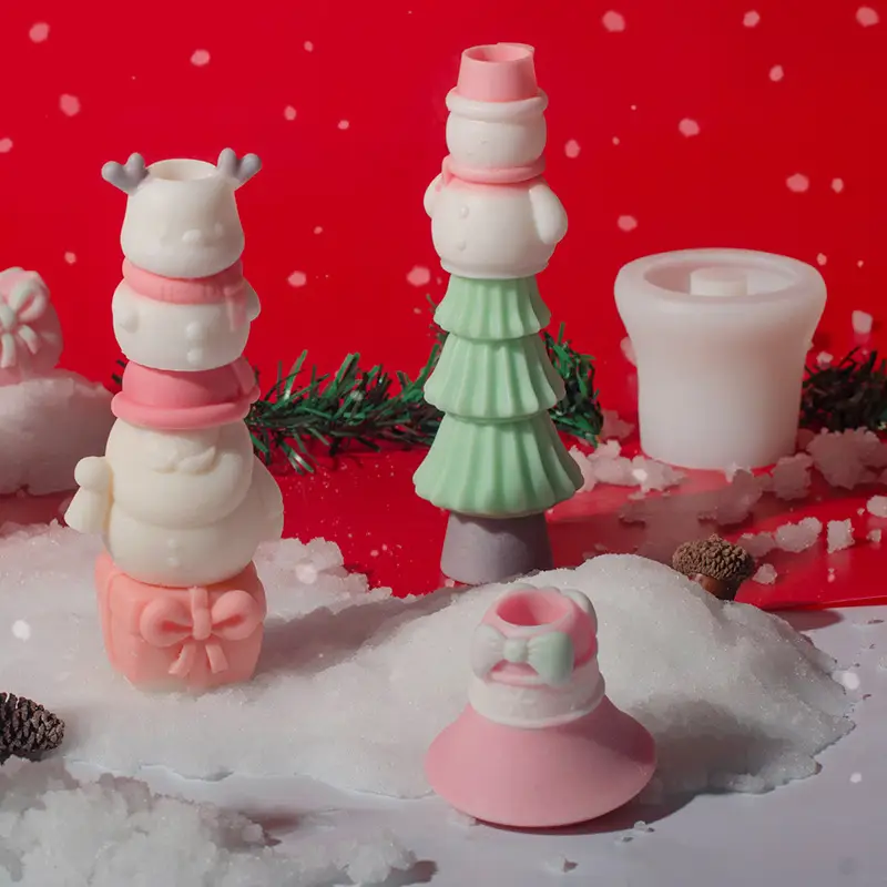 Christmas Aromatherapy Candle Mold Snowman Elk Set - Image 6