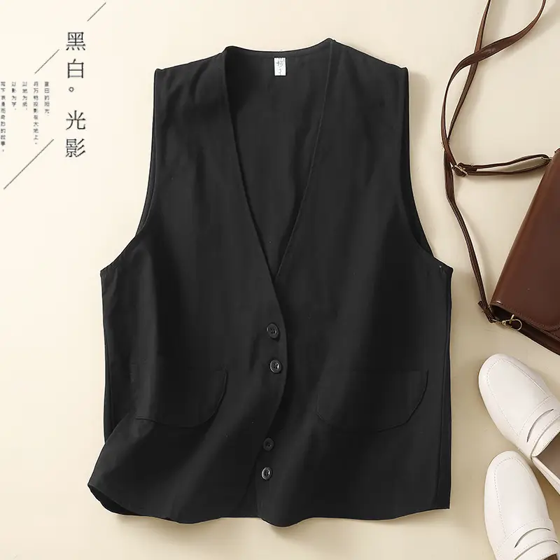 Women Sleeveless Cotton Vest 2026 Spring New Design - Image 2