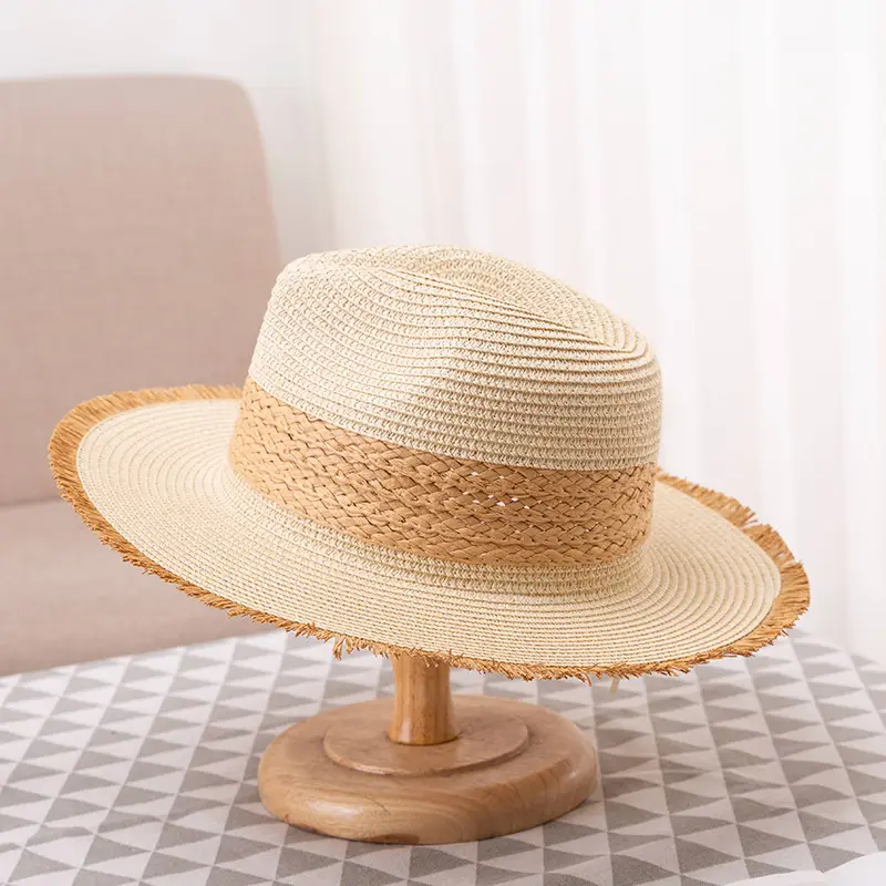 Women Straw Hat Summer Retro Large Bristle Sun Hat - Image 4