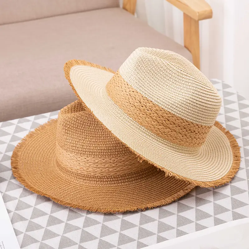 Women Straw Hat Summer Retro Large Bristle Sun Hat - Image 5