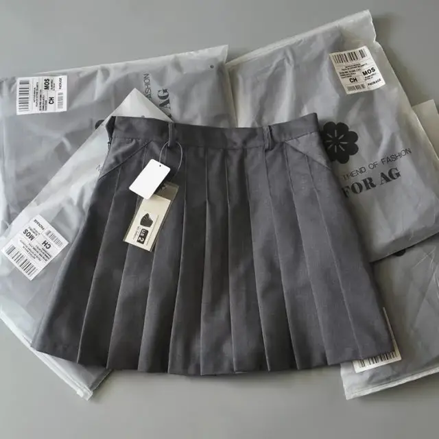 Black Pleated High Waist Skirt Suit for Women