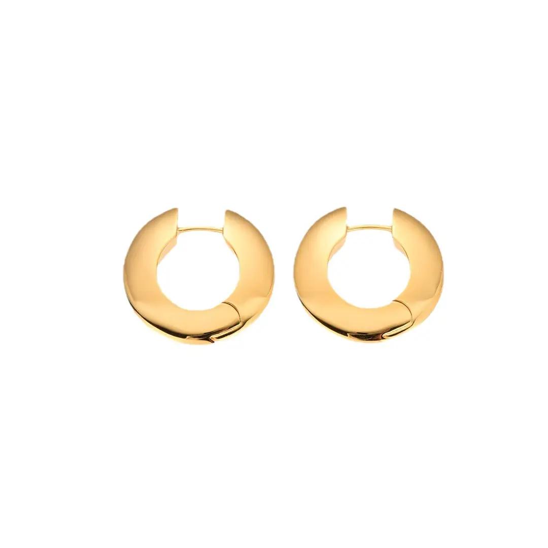 Minimalistic Hoop Earrings Cold Style Gold Plated