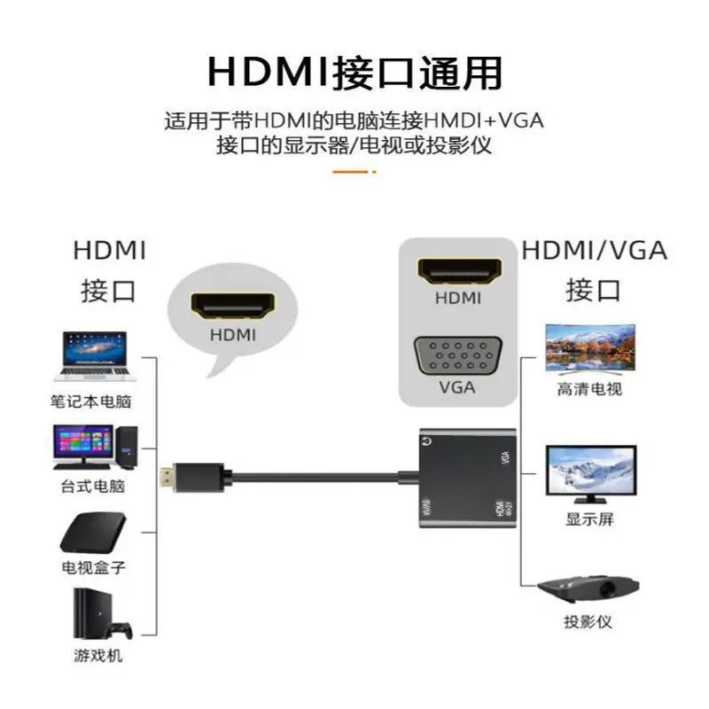 Hdtv+Vga 4K One In One with Audio & Power