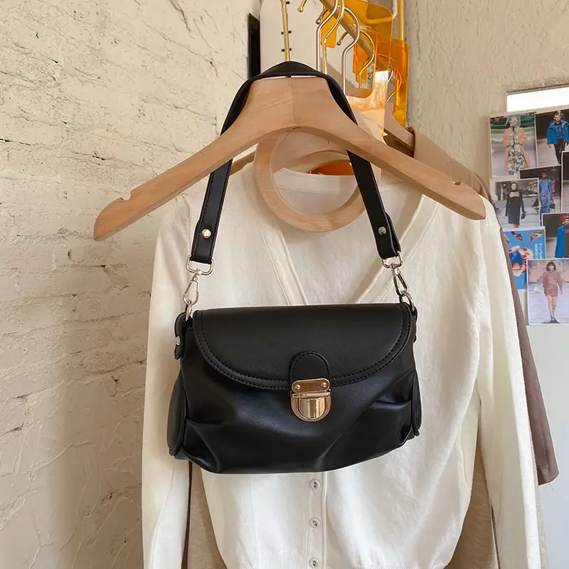 2025 French Design Armpit Bag Soft Leather Grey
