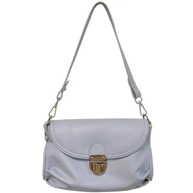 2025 French Design Armpit Bag Soft Leather Grey