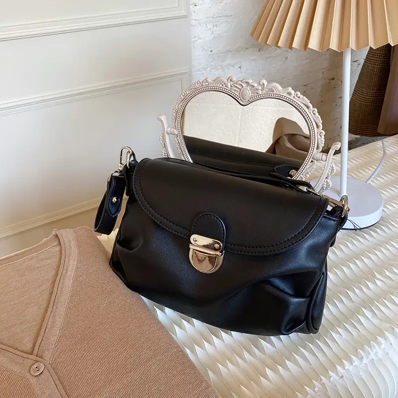 2025 French Design Armpit Bag Soft Leather Grey