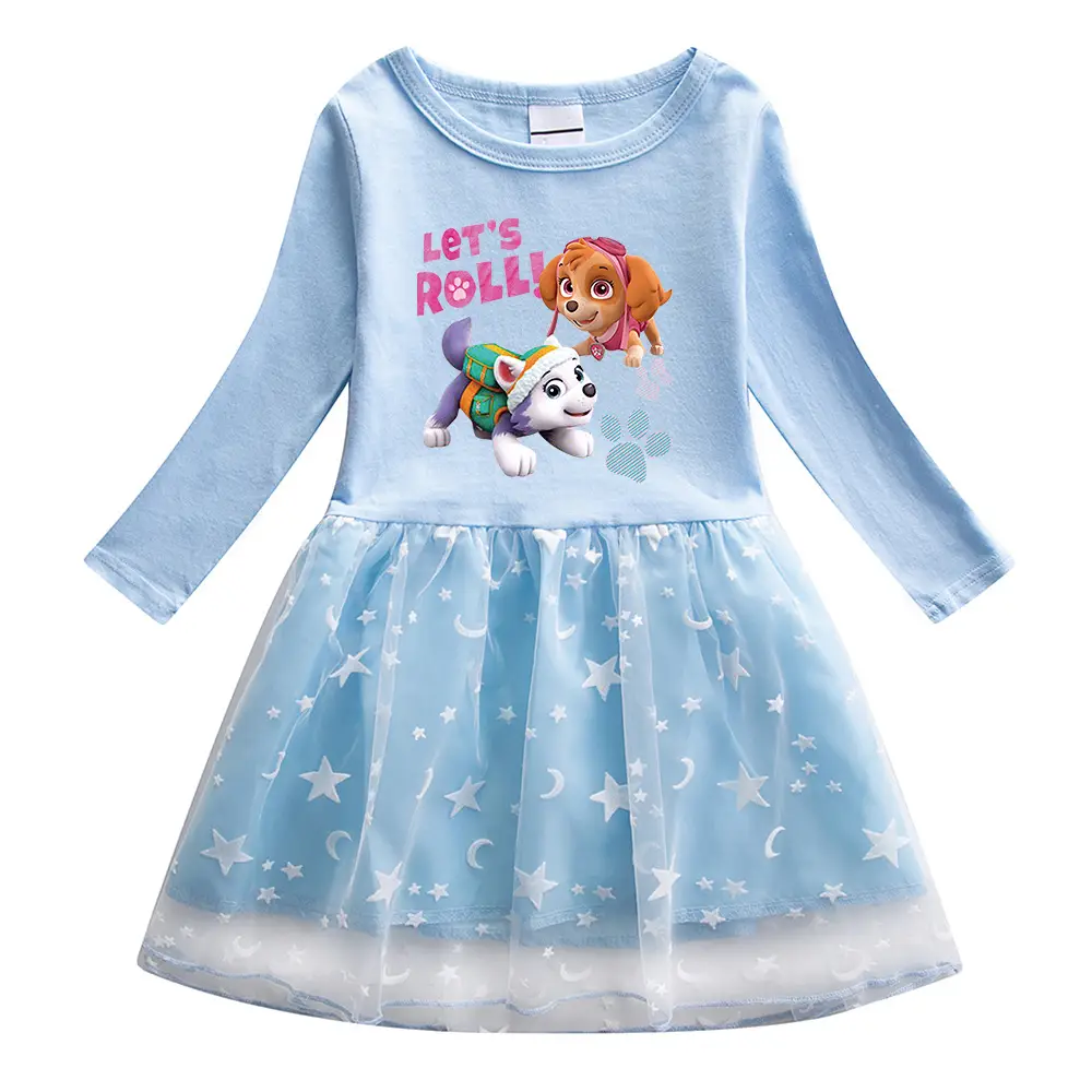 Girls' Purple Unicorn Long Sleeve Dress 2022 - Image 2