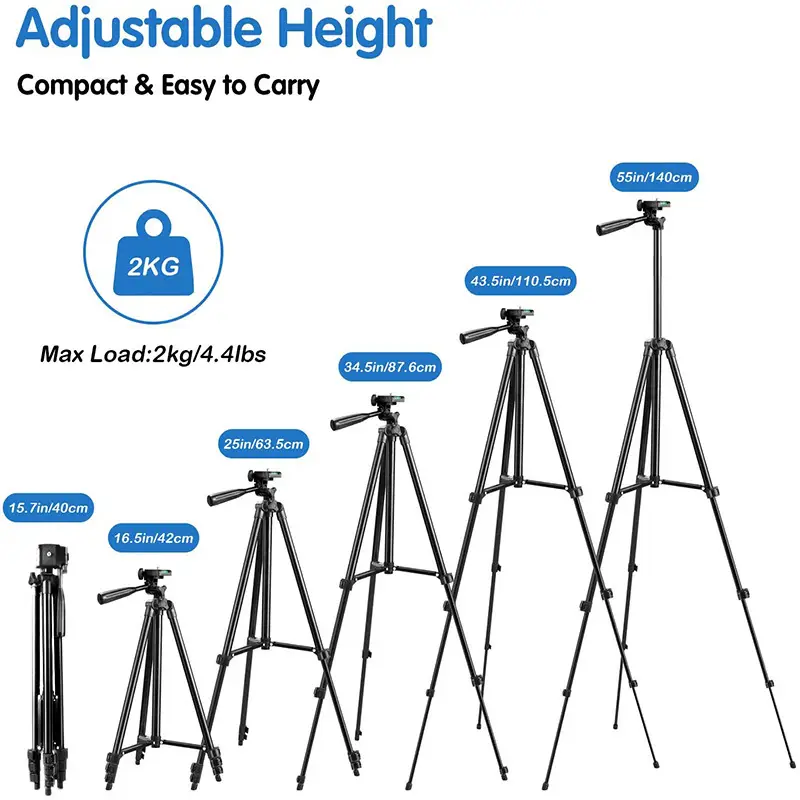 Adjustable Height Tripod Camera Set 2kg Load