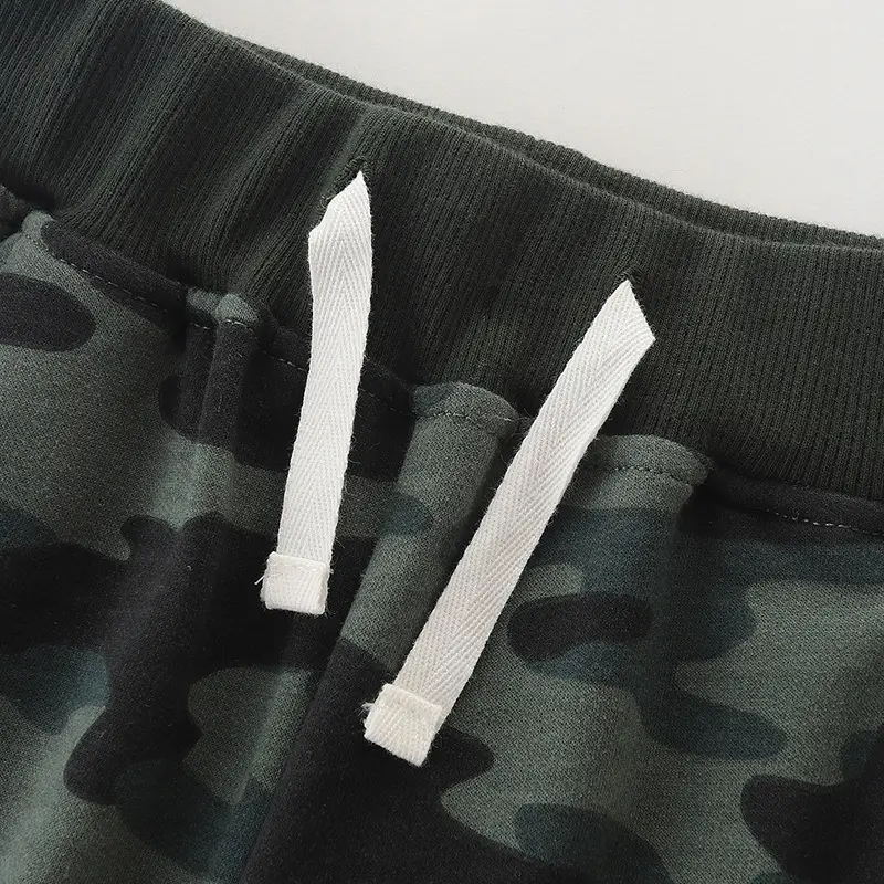 Autumn Camo Lace-Up Boys Pants European Style