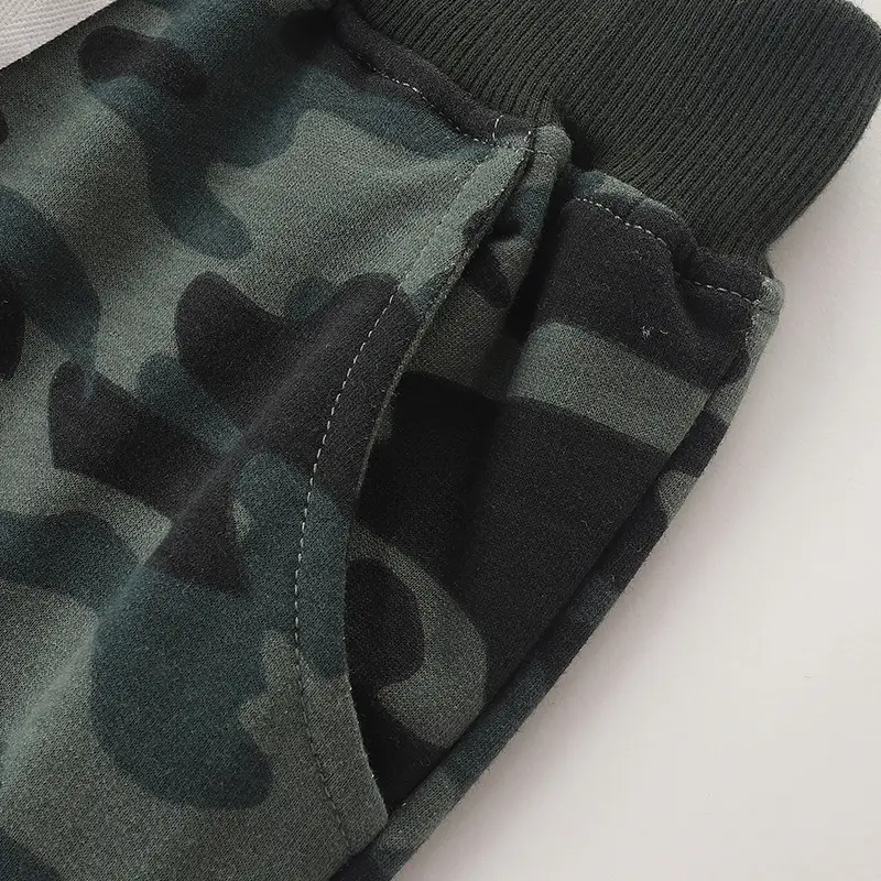 Autumn Camo Lace-Up Boys Pants European Style