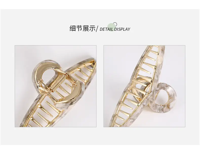 Shark Clip Autumn Winter Real Acetate Korean Marble Pattern — feature 9