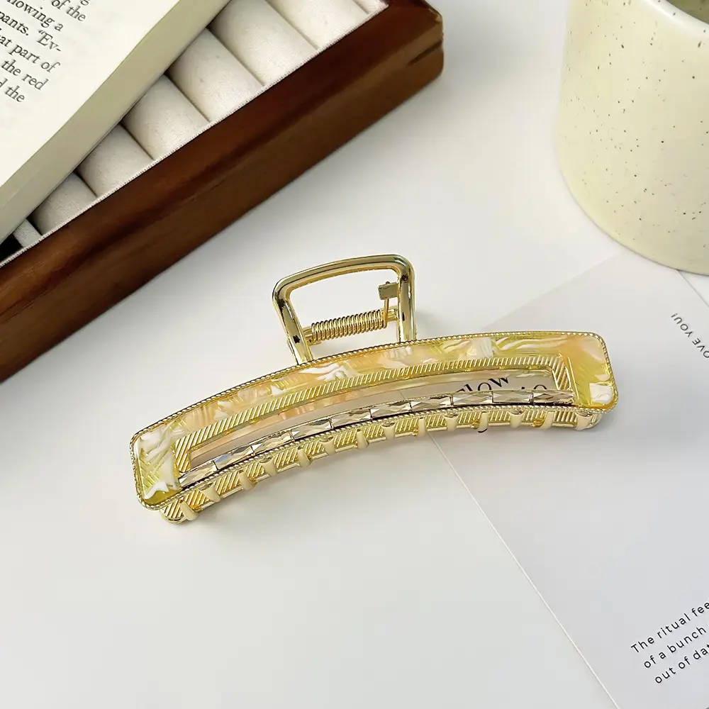 Shark Clip Autumn Winter Real Acetate Korean Marble Pattern - Image 17