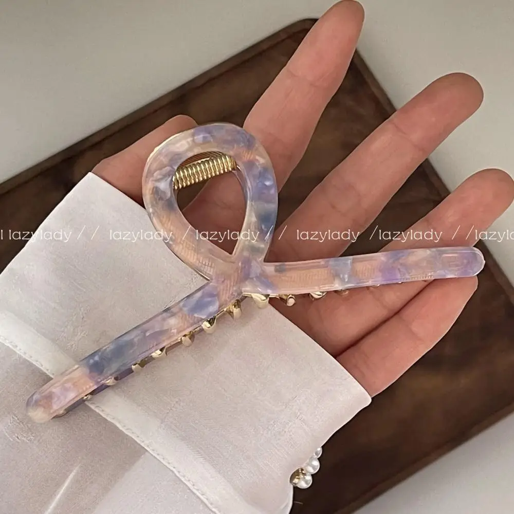Shark Clip Autumn Winter Real Acetate Korean Marble Pattern - Image 6