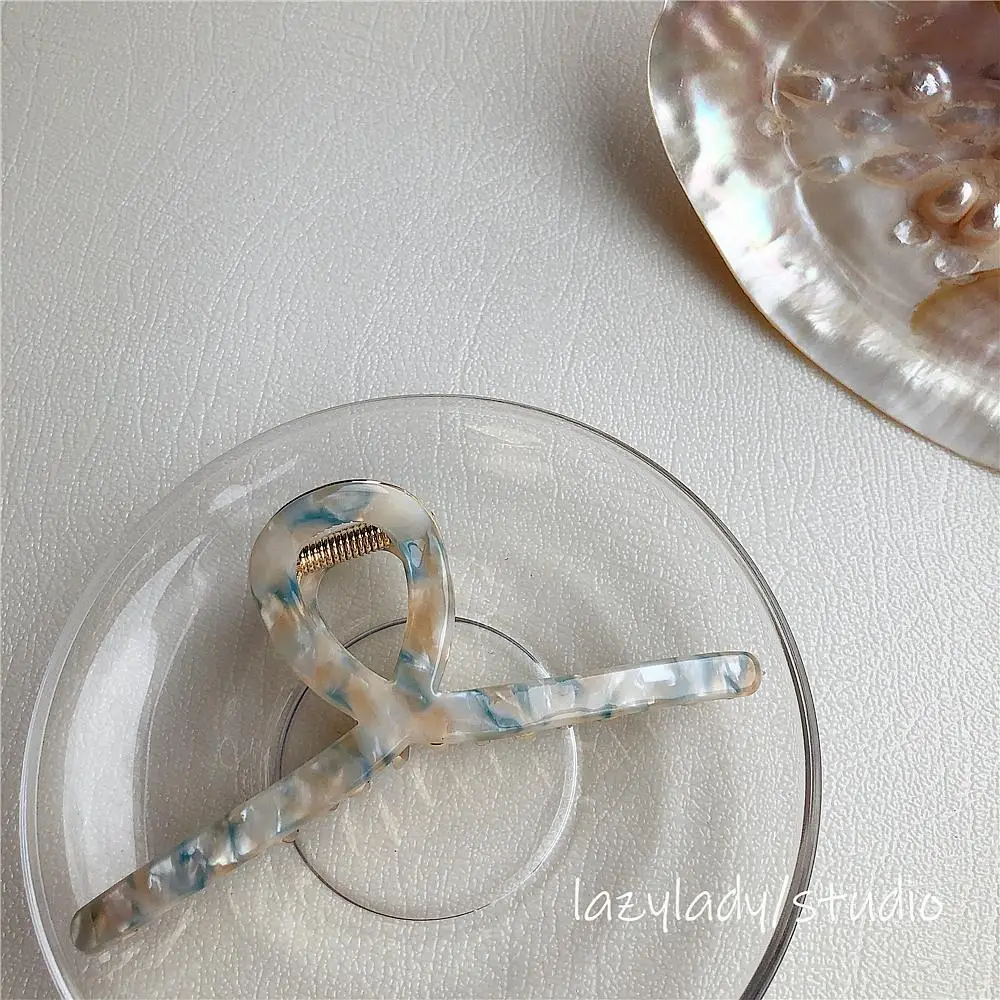 Shark Clip Autumn Winter Real Acetate Korean Marble Pattern - Image 7