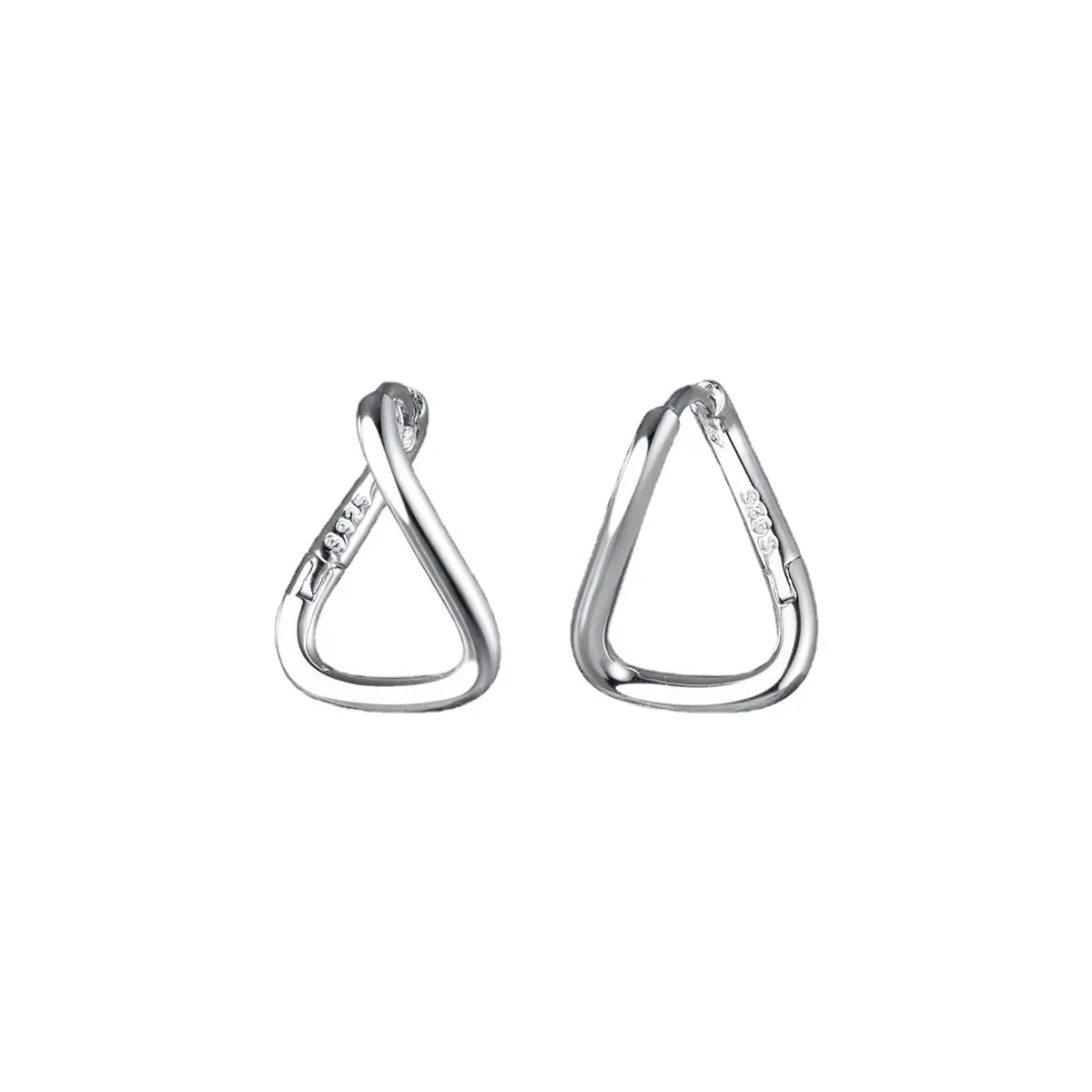 Geometric Line Simple Earrings Women's 925 Silver - Image 7