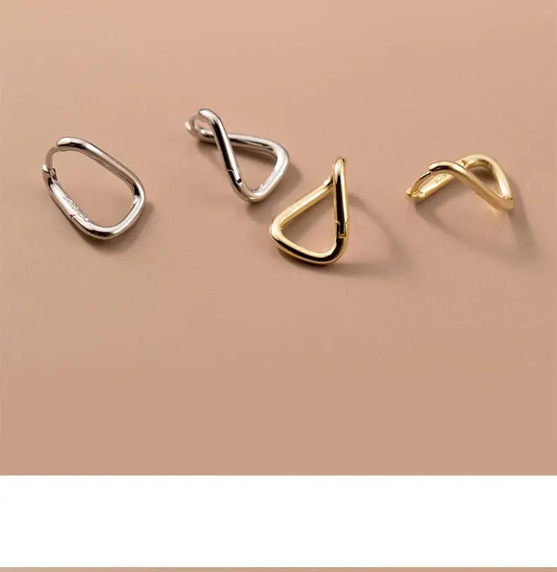 Geometric Line Simple Earrings Women's 925 Silver — feature 10