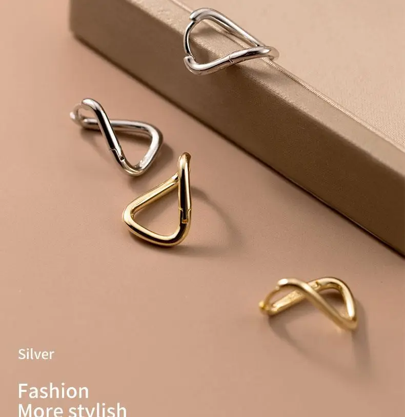 Geometric Line Simple Earrings Women's 925 Silver — feature 6