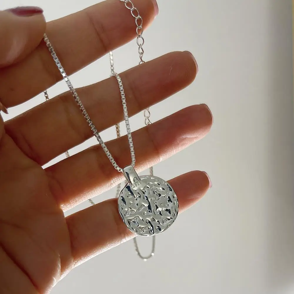 925 Sterling Silver Round Pendant Necklace Women's Summer — feature 10
