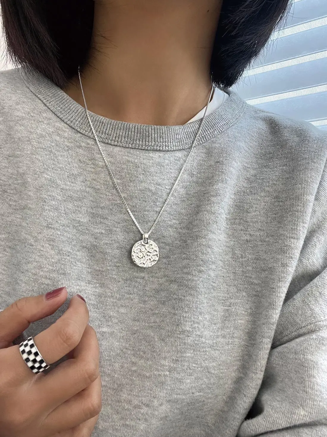 925 Sterling Silver Round Pendant Necklace Women's Summer — feature 2