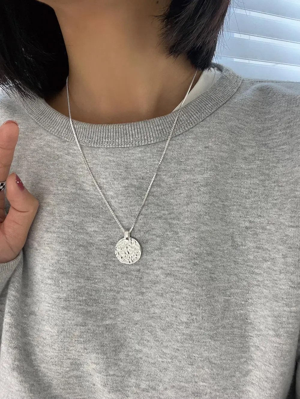 925 Sterling Silver Round Pendant Necklace Women's Summer — feature 3