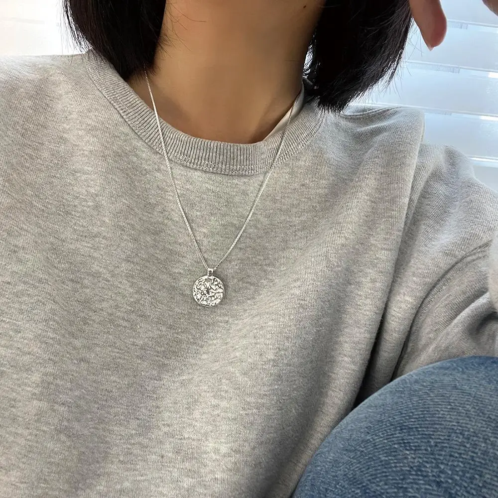 925 Sterling Silver Round Pendant Necklace Women's Summer — feature 4