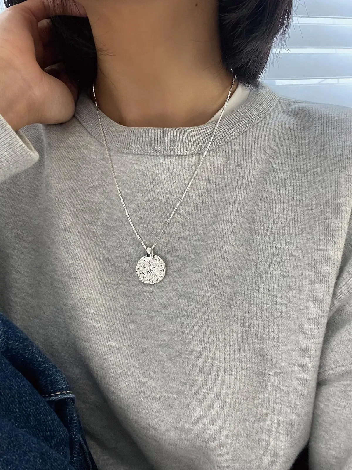 925 Sterling Silver Round Pendant Necklace Women's Summer — feature 5