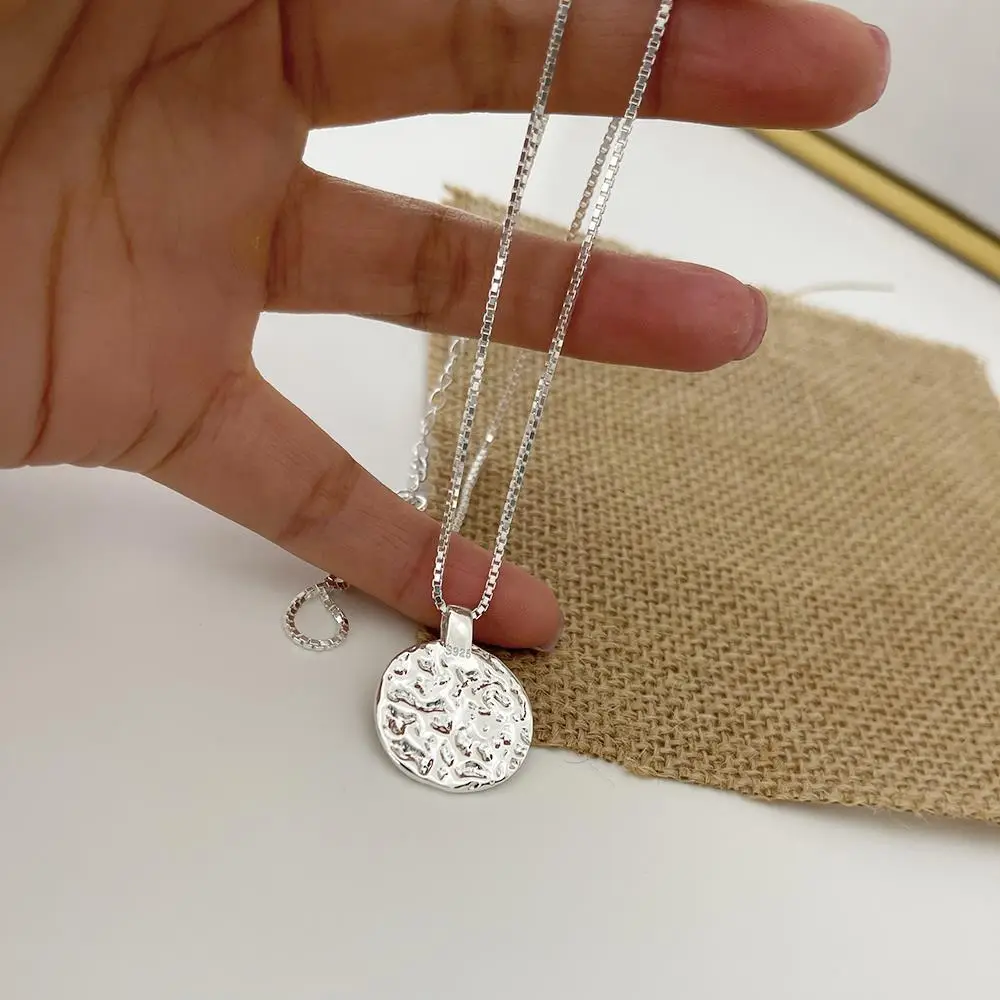 925 Sterling Silver Round Pendant Necklace Women's Summer — feature 9