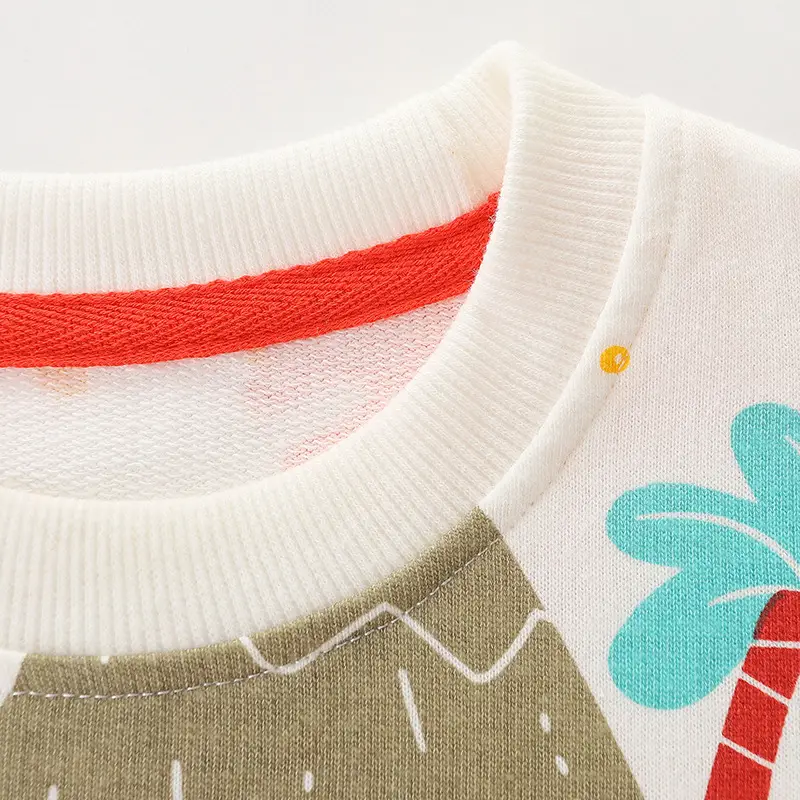 Cartoon Boys' Long Sleeve Sweater White Spring Autumn - Image 4