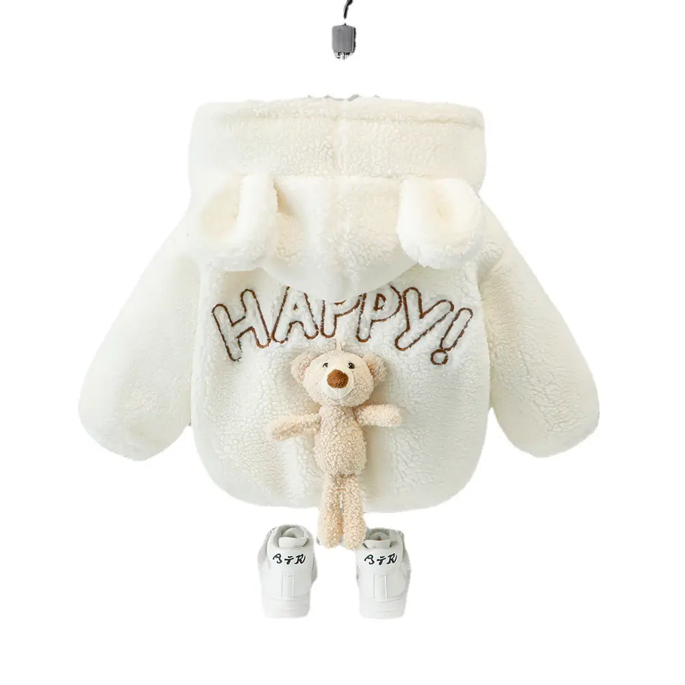Pink One & a Half Year Baby Winter Hooded Fleece Sweater - Image 6