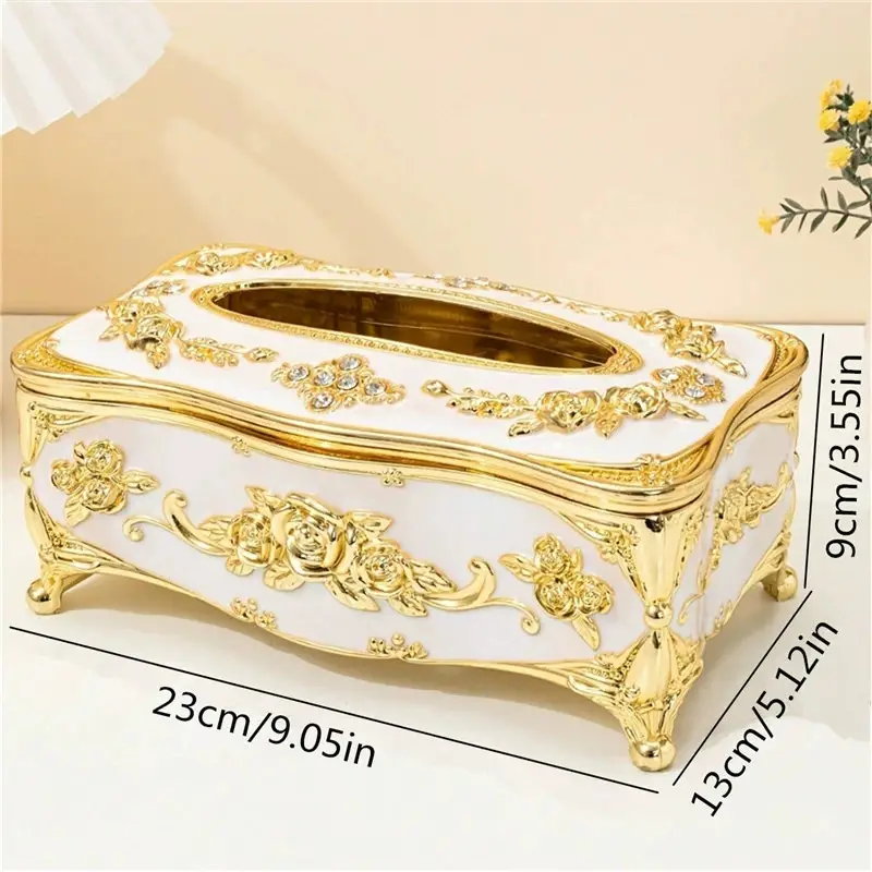 Luxury Gold Tissue Box 9x9x13cm Gao Rui Design - Image 9
