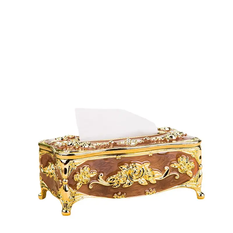Luxury Gold Tissue Box 9x9x13cm Gao Rui Design - Image 12