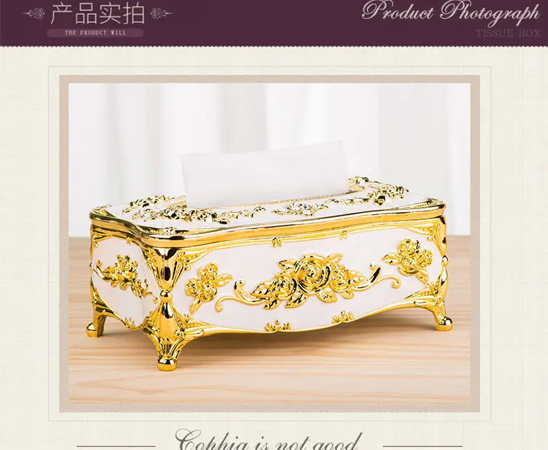 Luxury Gold Tissue Box 9x9x13cm Gao Rui Design — feature 2