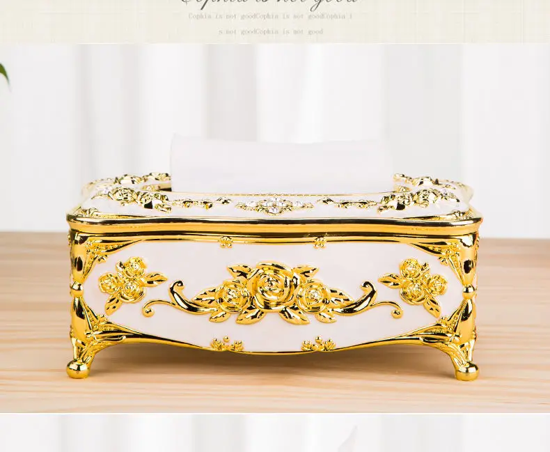 Luxury Gold Tissue Box 9x9x13cm Gao Rui Design — feature 4