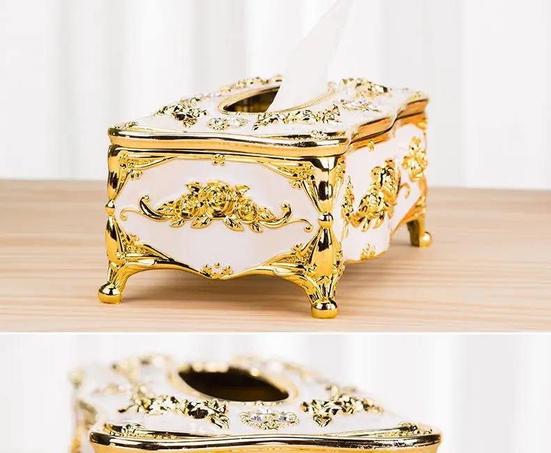 Luxury Gold Tissue Box 9x9x13cm Gao Rui Design — feature 5