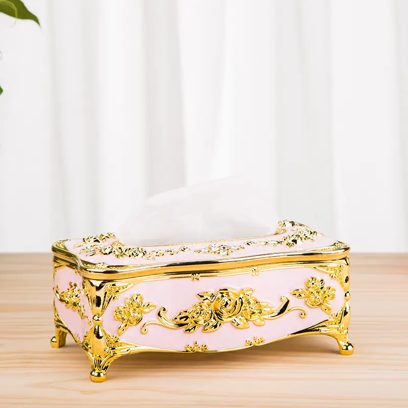 Luxury Gold Tissue Box 9x9x13cm Gao Rui Design - Image 5