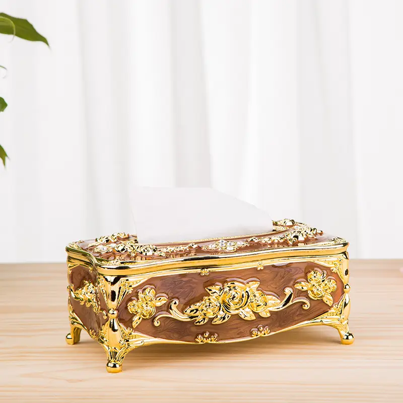 Luxury Gold Tissue Box 9x9x13cm Gao Rui Design - Image 7