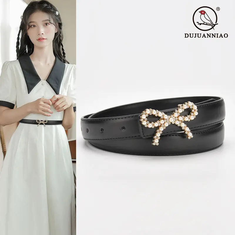 Green Pearl Buckle Belt for Women - Image 20