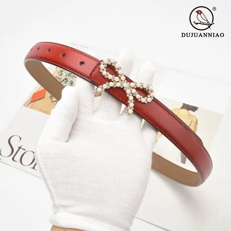 Green Pearl Buckle Belt for Women - Image 23
