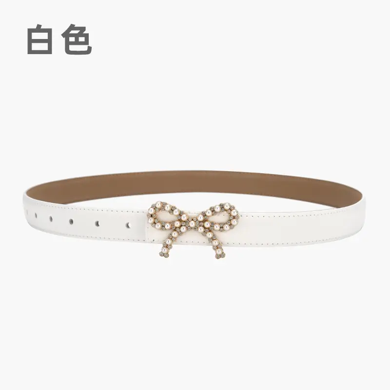Green Pearl Buckle Belt for Women - Image 13
