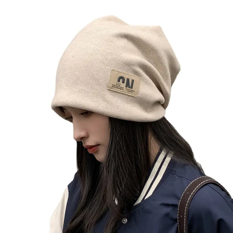 Women Wool Beanie Hat with Letter Embroidery Winter Use - Image 5