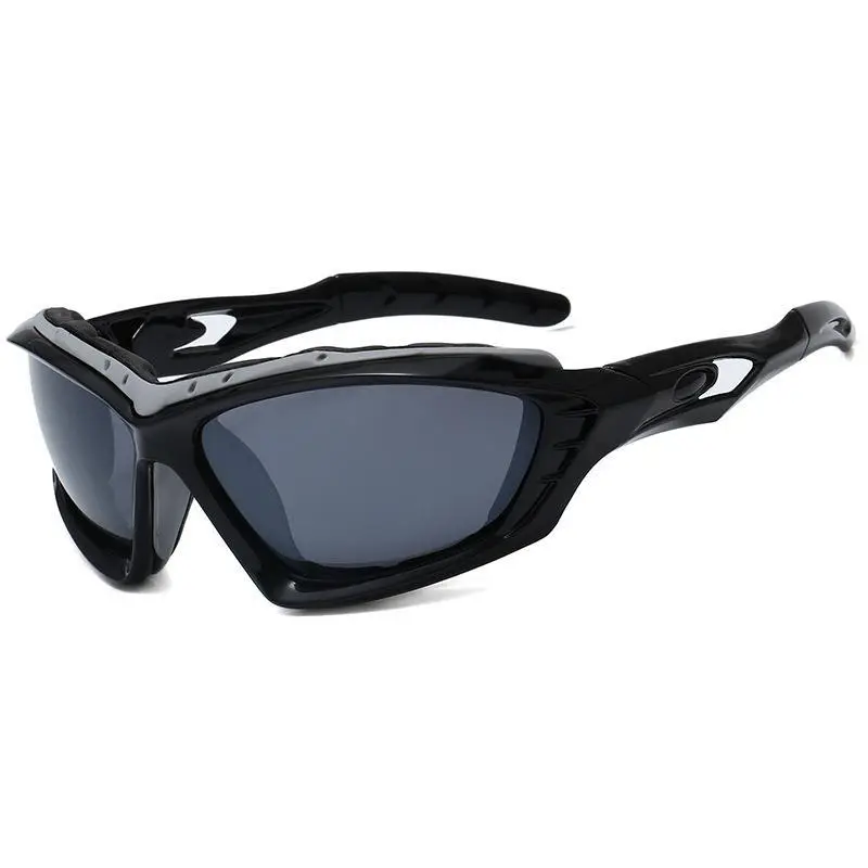 Men's UV400 Riding Glasses Windproof Black - Image 11