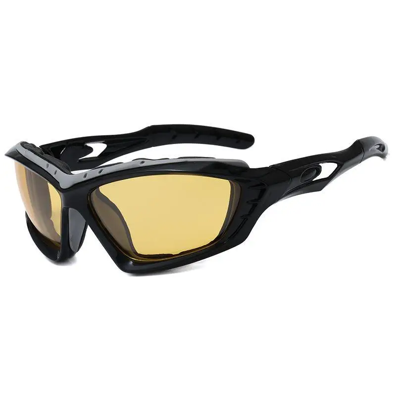 Men's UV400 Riding Glasses Windproof Black - Image 6