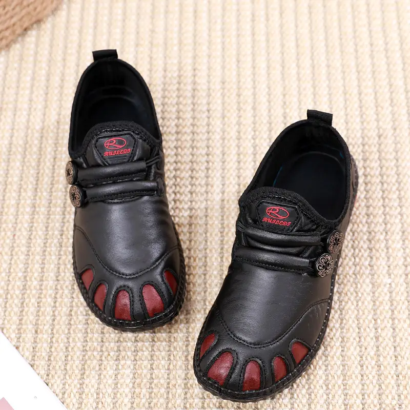 Women's Black Leather Detachable Sandals Spring Autumn - Image 6