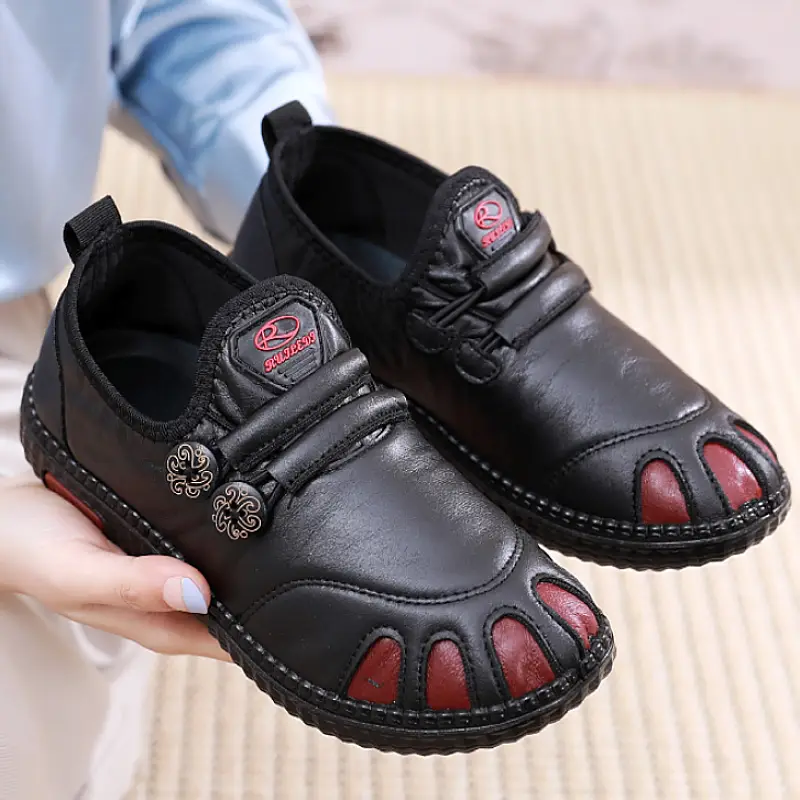 Women's Black Leather Detachable Sandals Spring Autumn - Image 2
