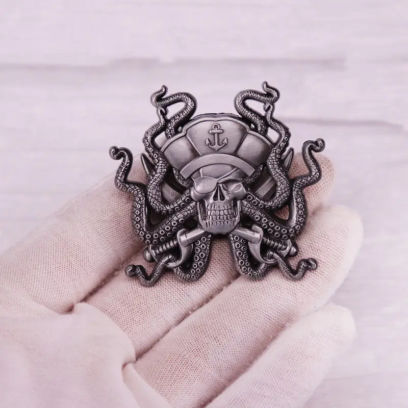 Pirate Octopus Metal Badge Backpack Decorative Jewelry