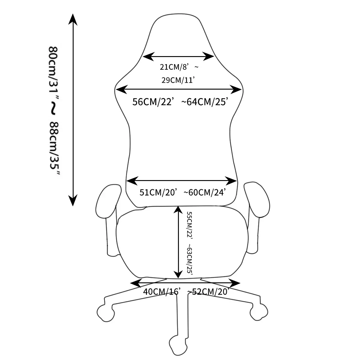 Cross-Border Gaming Chair Cover Black Waterproof Swivel - Image 9