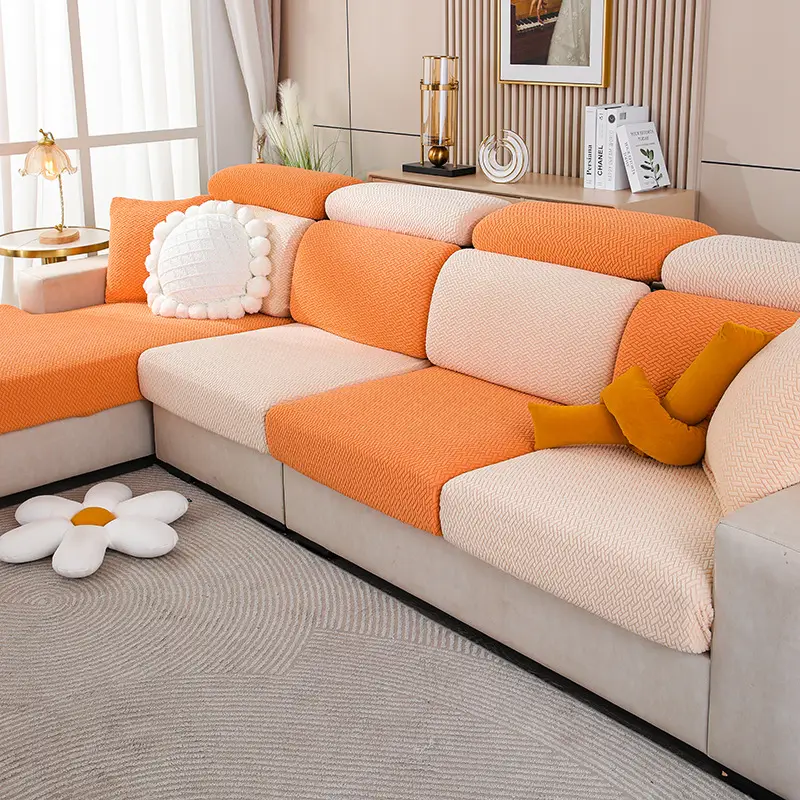 Light Luxury Twill Sofa Cover Yellow 4S